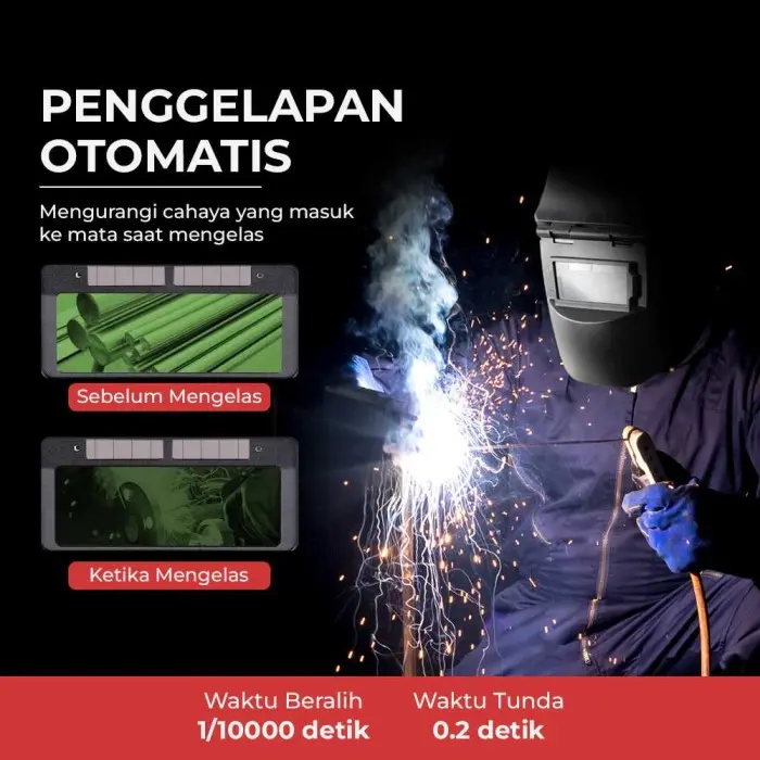 Kedok Topeng Las Otomatis Auto Dark Helm YZ10 Best Seller 2