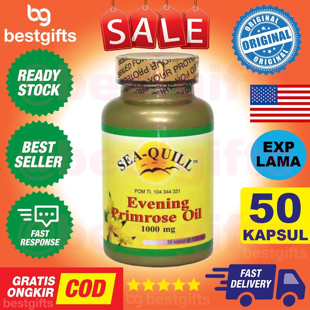 Puffy Seller- Sea-Quill Seaquill Sea Quill Evening Primrose Oil Epo 1000Mg 1000 Mg Menstruasi Pms Radang 50 Kapsul -Bisa Grab Dan Gosend