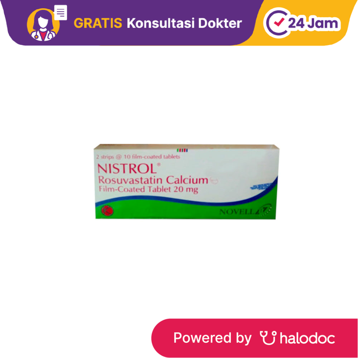 Gambar Nistrol 20 mg 10 Tablet - Obat Kolesterol - Halodoc dari Apotek Medika Prima Tambora Kota Administrasi Jakarta Barat Tokopedia