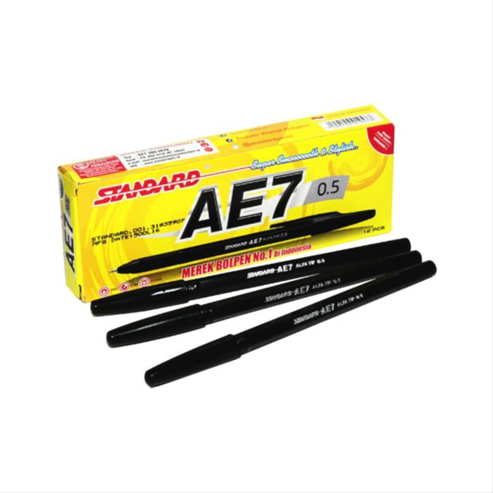 Gambar Ballpoint Standard AE-7 Hitam Pack 12 PCS Stationery dari Officemart Kota Administrasi Jakarta Timur Tokopedia