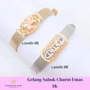 GELANG SABUK CHARM EMAS KRAWANGAN KADAR 8K