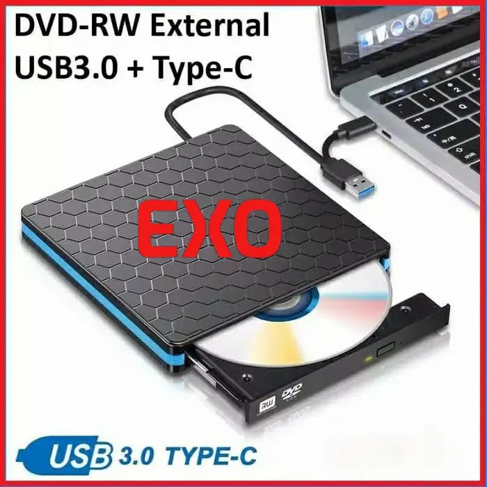 EXTERNAL DVD-RW TYPE C 2 IN 1 - USB 3.0 SLIM OPTICAL DRIVE - ORIGINAL