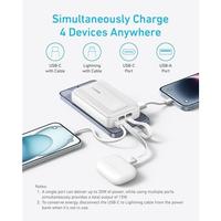 Gambar Anker Zolo Power Bank 10.000mAh 30W Max Fast Portable Charger with Built-in USB-C and MFi Certified Lightning Cables - A1680 - Putih dari Anker Official Medan Kota Medan 4 Tokopedia