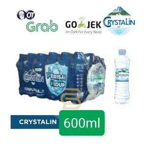 CRYSTALIN 600 ml isi 24 Botol Tanggung Air Mineral PH8 Crystalline