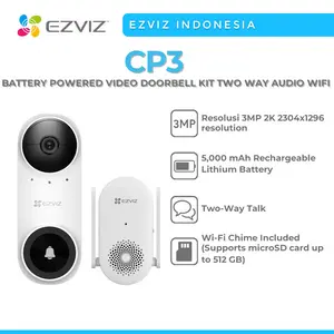 EZVIZ CP3 BATTERY POWERED VIDEO DOORBELL KIT TWO WAY AUDIO WIFI