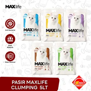 Pasir Kucing Maxlife Gumpal Wangi Clumping Bentonite 5 Liter
