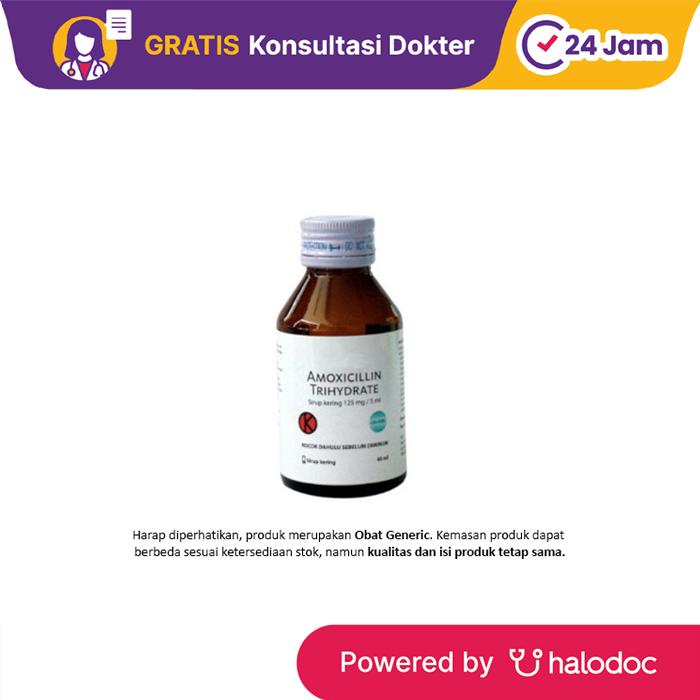 Amoxicillin Dry Sirup 125 mg/5 ml 60 ml - Antibiotik - Halodoc