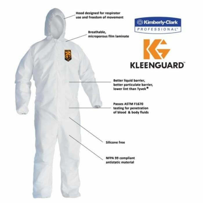 Gambar Kleenguard A40 baju Hazmat/Coverall setara Tyvex KLEENGUARD A40 97920 - L Case dari ONEBIZ.id Kab. Bogor Tokopedia