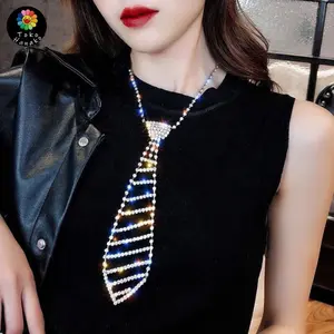 Sexy Diamond Necktie Choker Necklace Long Necklace Untuk Wanita