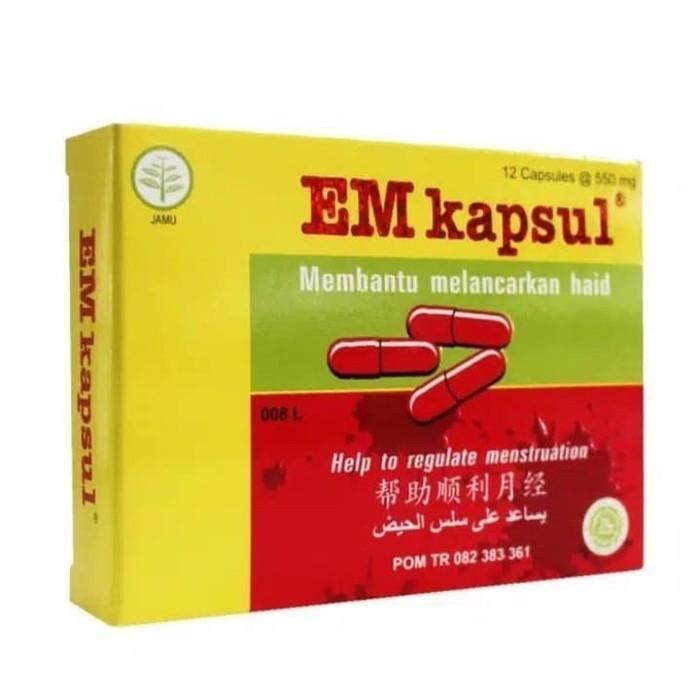 EM KAPSUL 1 BOX ISI 12 KAPSUL / MEMBANTU MELANCARKAN HAID ORIGINAL AMAN