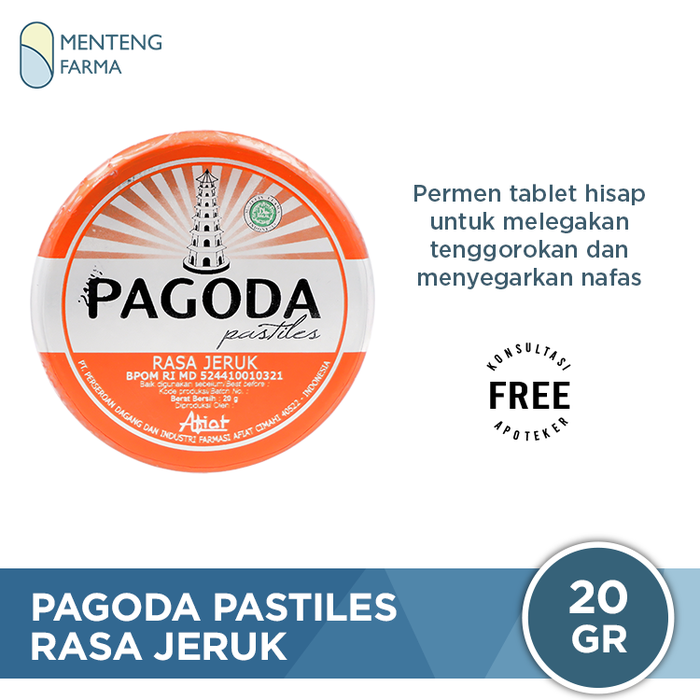 Gambar Pagoda Pastiles Rasa Jeruk 20 Gram - Permen Pelega Tenggorokan dari Menteng Farma Kota Administrasi Jakarta Pusat Tokopedia