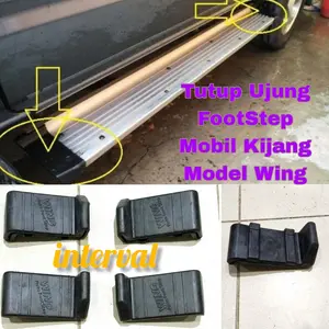 Berkualitas Tutup Ujung Footstep Injakan Samping Mobil Kijang Model Wing Full Karet MURAH