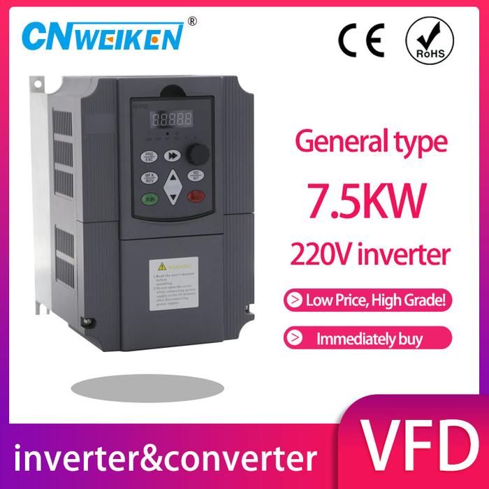 VFD Frequency Converter Drive – Single Phase 220V Input To 3-Phase 220V/380V Output, 1.5kW To 11kW Models Available – Perfect For 3-Phase Motor Speed Control