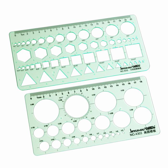 Jual Brand New Green Geometric Template Ruler Mapping Drawing Tools ...