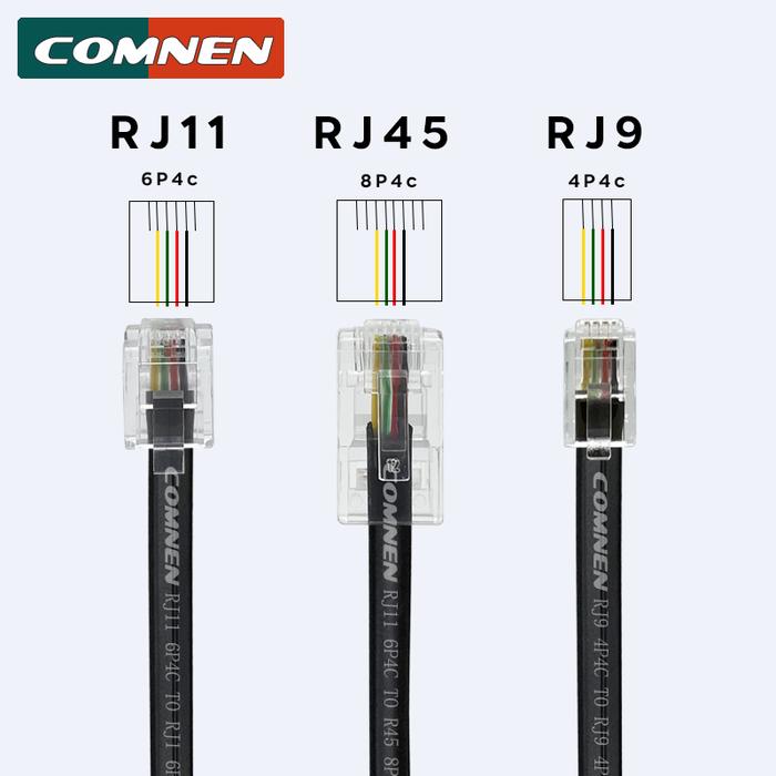 Jual COMNEN RJ9 -RJ9/RJ11-RJ45 Telephone Data Cable 4P4C 6P4C 8P4C Male ...