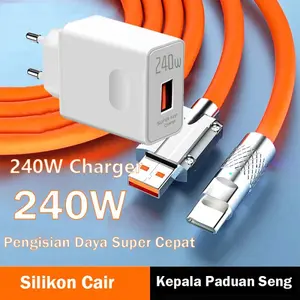 240W Charger Kabel Data Fast Charging Tipe C Micro USB 240W 1.5M Pengisian Cepat Type C Untuk Android OPPO REALME VIVO HUAWEI XIAOMI Biru Oranye Hitam