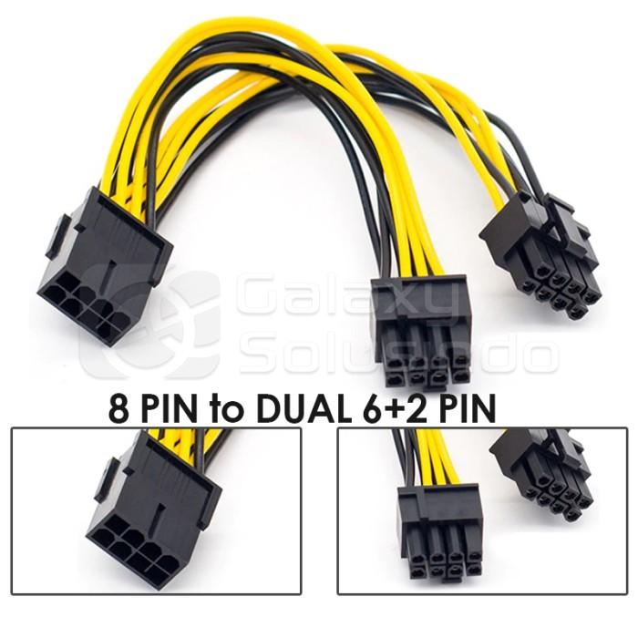 Gambar Kabel Converter 8 Pin Female To Dual 6+2 Pin Male PCIe Cable dari Galaxy Solusindo Kota Malang Tokopedia