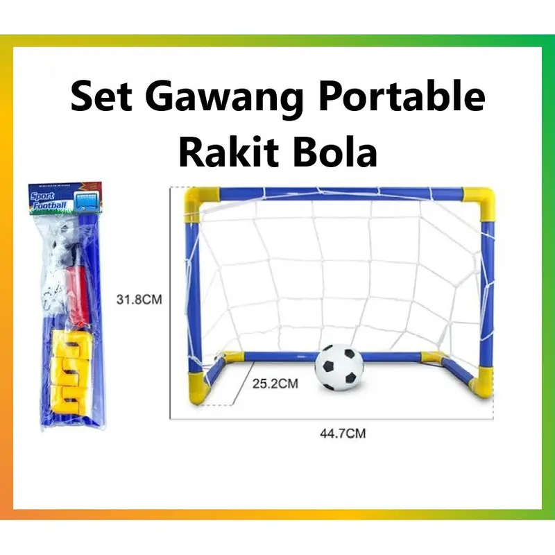 Set Mainan Gawang Rakit Portable Bola Soccer Goal 0