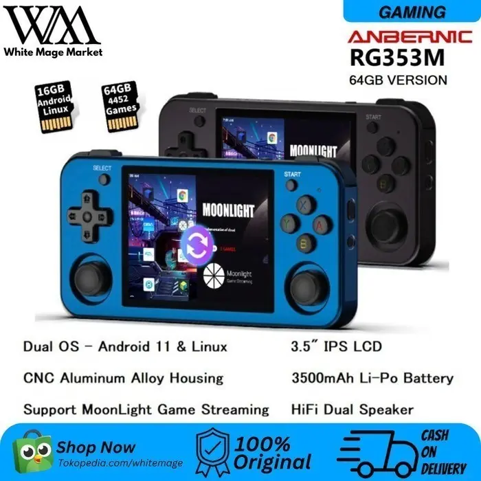 ANBERNIC RG353M 64GB - Dual Mode Emulator Retro Game Handheld Console