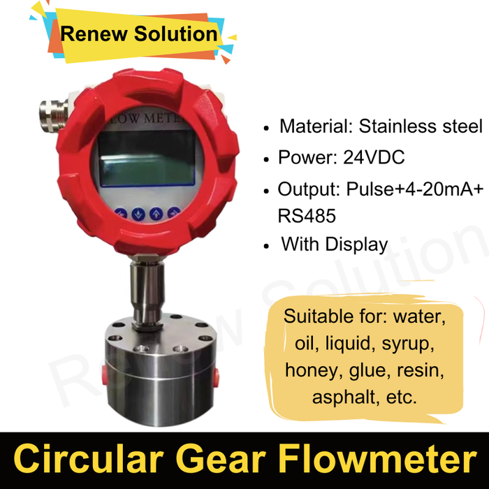 Jual Micro Oval Gear Flowmeter Stainless Steel RS485 Ink Glue Edible ...