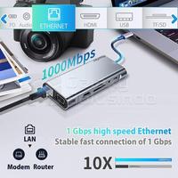 Gambar Converter USB Type-C 11In1 4K HDMI RJ45 SD/TF Card Reader PD USB HUB dari Gasol WTC Surabaya Kota Surabaya 3 Tokopedia