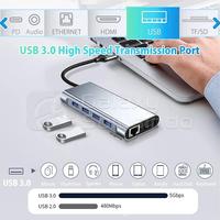 Gambar Converter USB Type-C 11In1 4K HDMI RJ45 SD/TF Card Reader PD USB HUB dari Gasol WTC Surabaya Kota Surabaya 4 Tokopedia