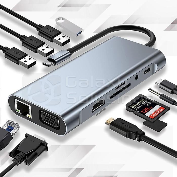 Gambar Converter USB Type-C 11In1 4K HDMI RJ45 SD/TF Card Reader PD USB HUB dari Gasol WTC Surabaya Kota Surabaya Tokopedia