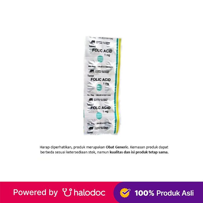 Folic Acid 1 mg 10 Tablet - Vitamin & Suplemen Anemia - Halodoc