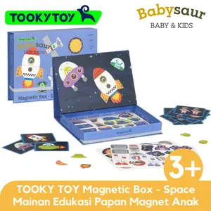 TOOKY TOY Magnetic Box - Space Magnetic Toys Mainan Edukasi Papan Magnet Luar Angkasa Anak Laki Laki Perempuan 3 4 5 Tahun