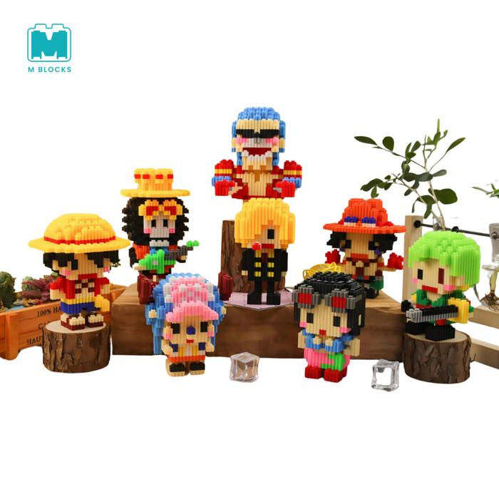 Mblocks Nano Blocks One Piece Luffy Chopper Nami Ace Mini 3D Model ...