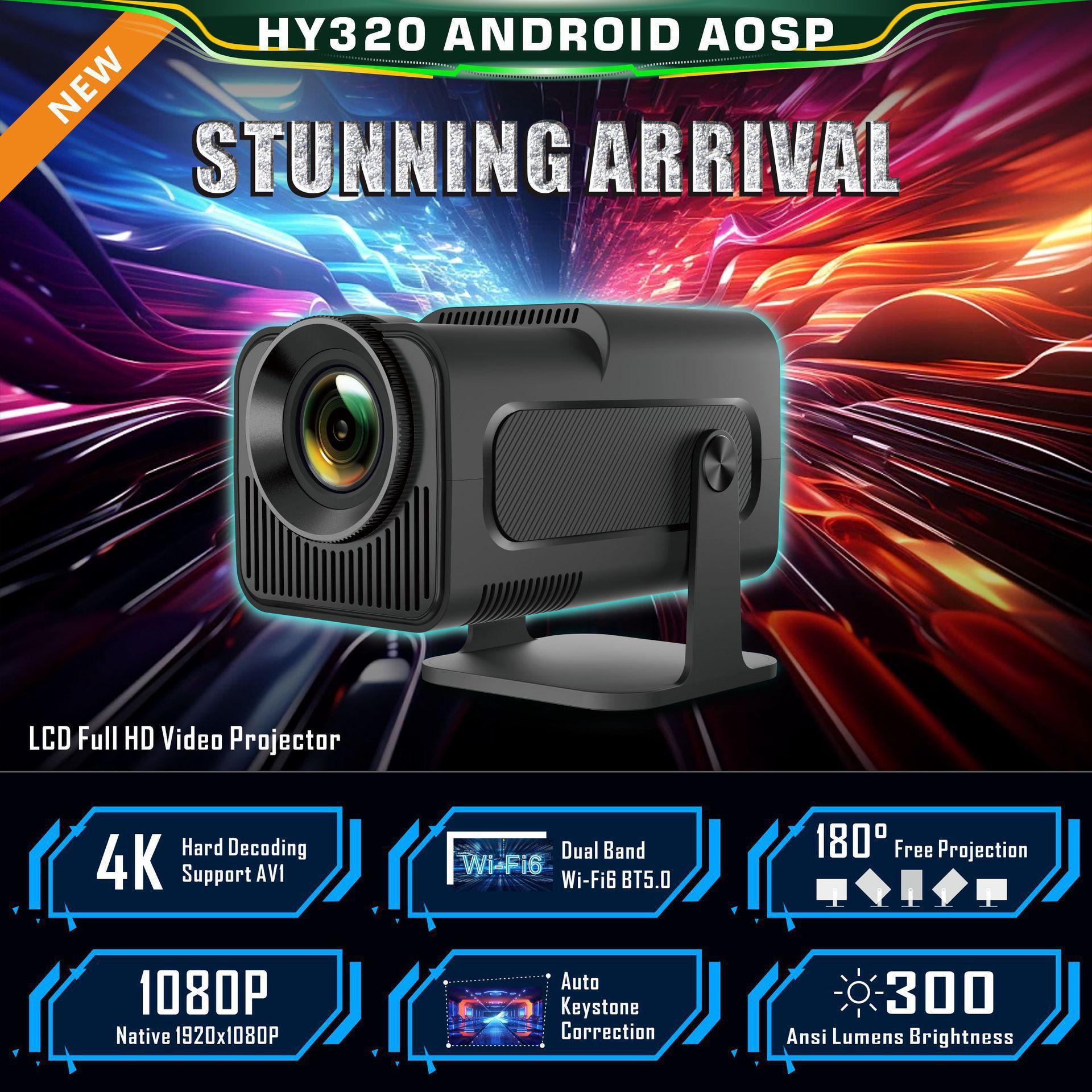 Y320 Projector – 4K Ultra HD Android 5G Gaming & Movie Projector for Home Theater