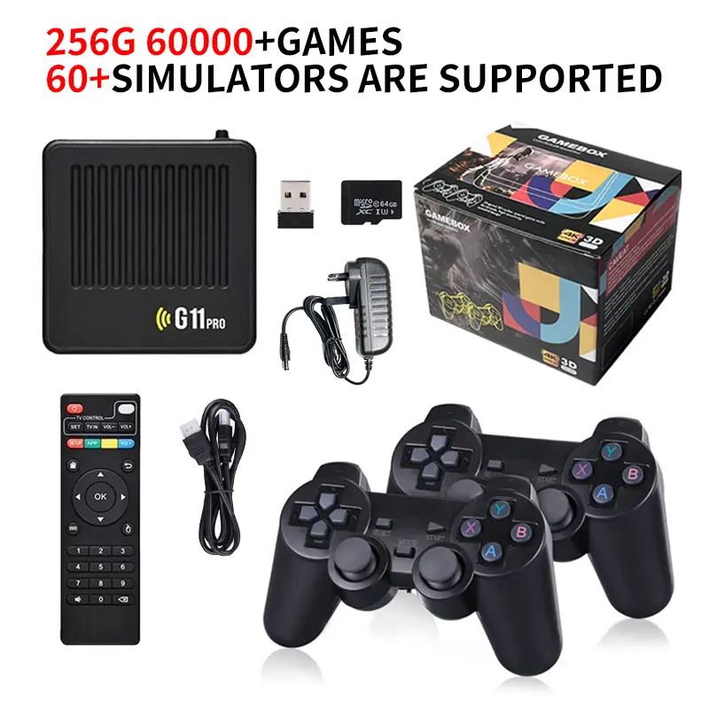 G11 Pro Game Box Dual System Video Game Console 128G Built in 40000+ Retro Games 2.4G Wireless Gamepad 4K HD Game Stick TV BOX