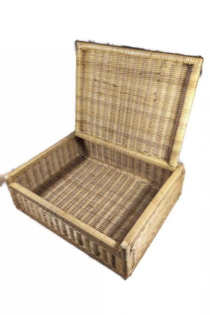 Gambar Kerajinan Tangan Rotan - Keranjang Kotak Besar Tutup - 50x40x15cm dari Tanaga Online Shop Kota Administrasi Jakarta Barat Tokopedia