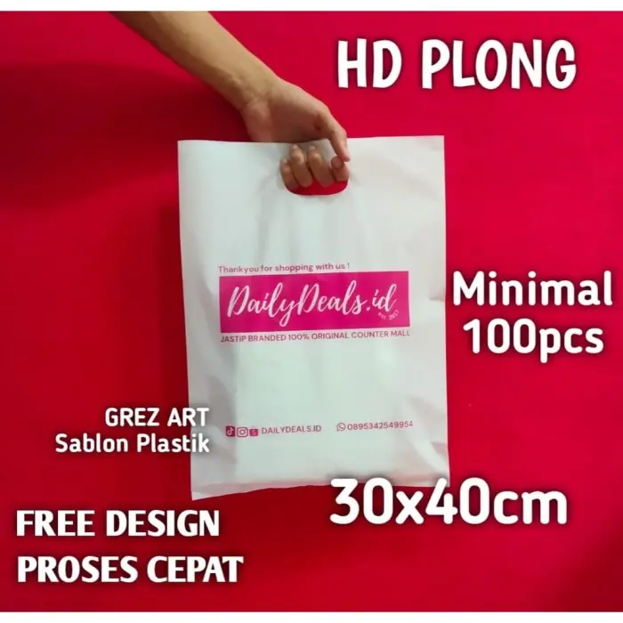 Plastik Sablon HD Plong 30x40cm, FREE DESIGN
