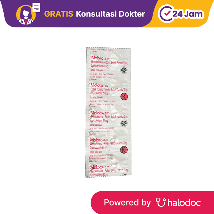 Gambar Moloco Plus B12 10 Tablet - Vitamin Ibu Hamil - Halodoc dari Apotek Helios Medika Sukmajaya Kota Depok Tokopedia