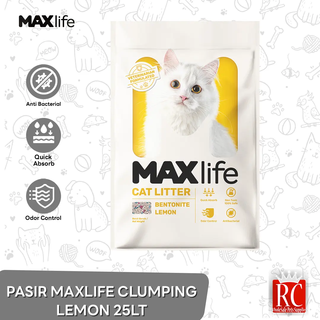 Pasir Kucing Maxlife Gumpal Wangi Clumping Bentonite 25 Liter