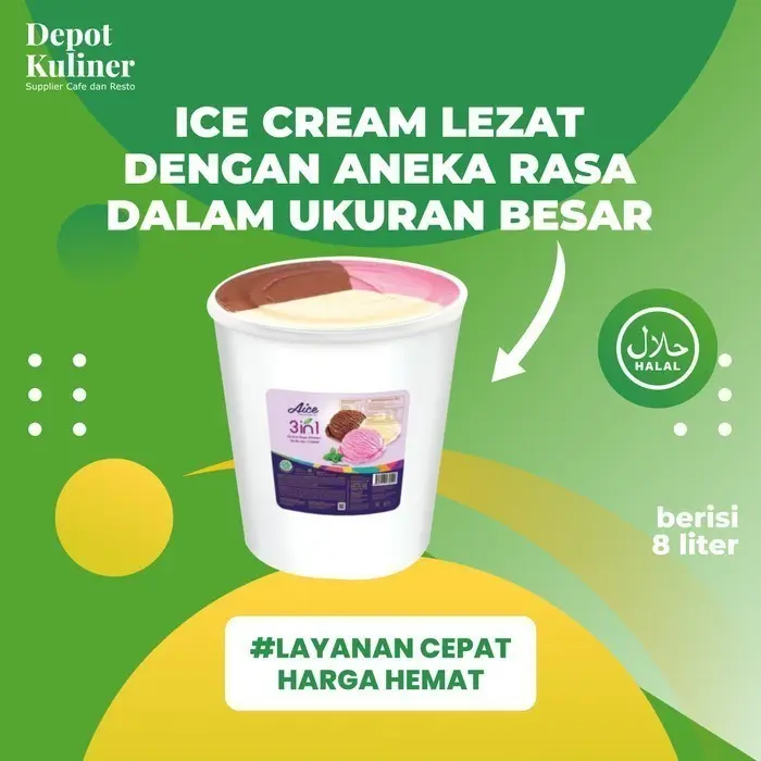 Gambar Ice cream dari Aice isi 8 liter (5 Kg) - Strawberi dari Depot Kuliner Kota Medan 3 Tokopedia