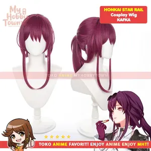 Wig Cosplay Anime Game Honkai Star Rail Kafka Rambut Palsu