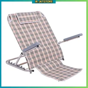 Backrest Lansia Serba Guna Enam Gigi Disesuaikan / Sandaran Punggung Lansia Bahan Pipa Stainless Steel Menebal / Dengan Sandaran Tangan Anti Selip Yang Dapat Dilipat Furniture Kursi