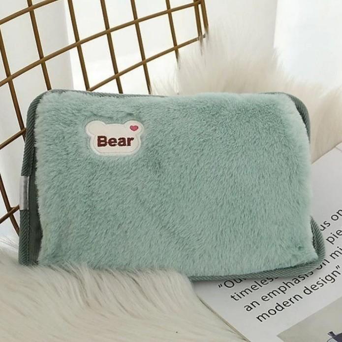Bantal Penghangat Perut Pereda Nyeri Haid Pegel Elektrik Kompres Hot Water Bag - Sage Green - Polka Grey