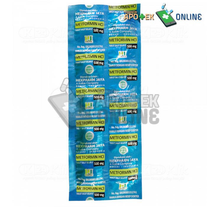 METFORMIN HEXPHARMJAYA 500 MG STRIP 10 TABLET