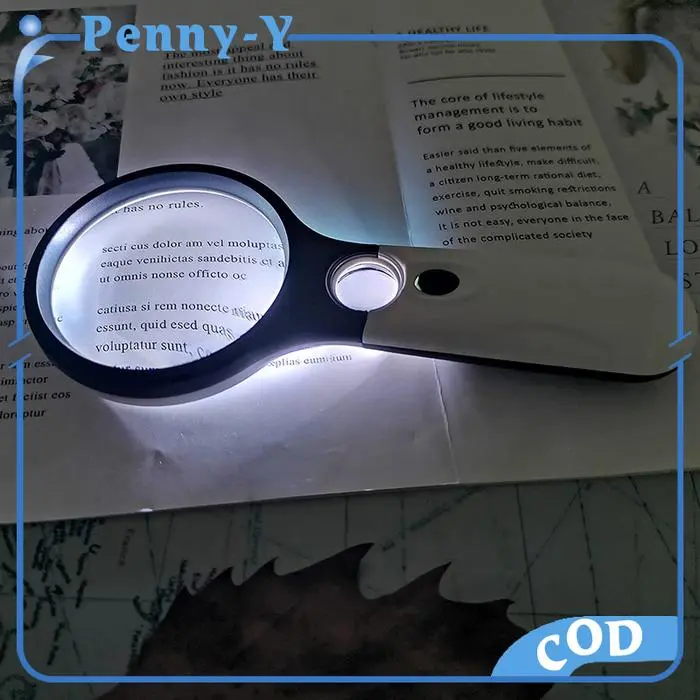 2in1 Pembesar Dengan Lampu LED Membaca Magnifying Glass Kaca Pembesar