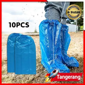 10pcs Rain Shoe Cover Satu Kali Saja Waterproof / Pelindung Sepatu Anti Air Premium 60cm