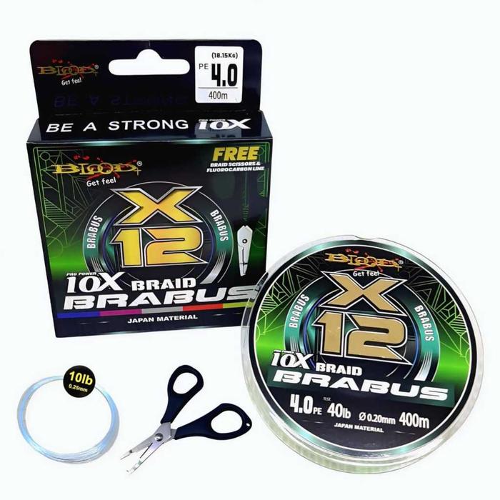 Gambar Benang Pe Pancing Blood Brabus X12 Bungkus Hijau Free Leader dan Gunting Super Kuat Mancing di Laut & Rawa - 200M--1.5/0.10/15LB dari Bandar Pancing Online Kota Tangerang Tokopedia