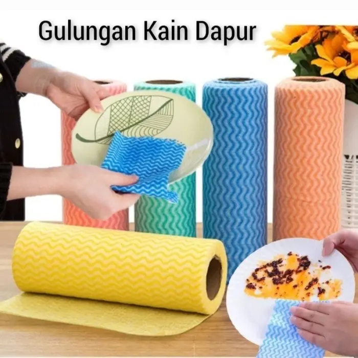 Tisu lap serbaguna / tissue gulung dapur / Tisu dapur warna / Tisu Gulung Kain Lap Pembersih Sekali Pakai Bahan Kain / tissue dapur roll / Kain Lap dapur / tissue dapur penyerap minyak / tissue gulung dapur / tisu minyak MLH  G01
