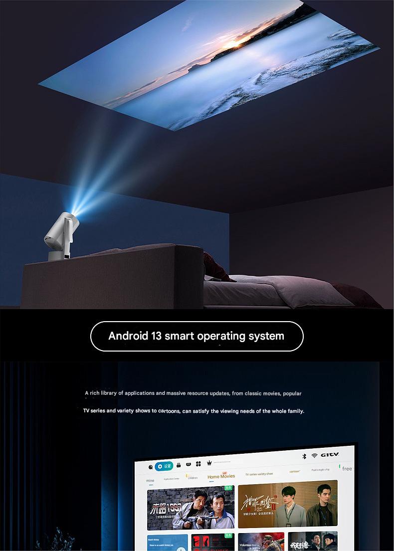 2025 New HD Projector Mini Projector – Direct Phone Connection, Portable Projector for Outdoor Camping