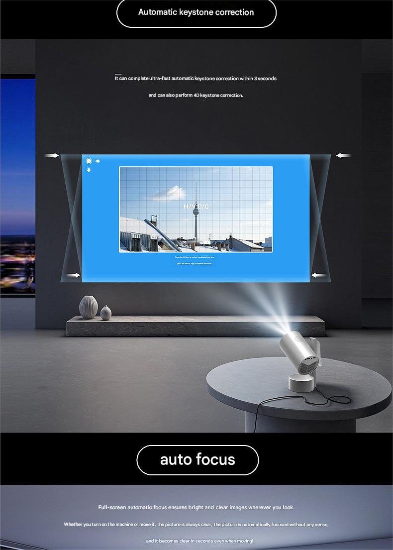 2025 New HD Projector Mini Projector – Direct Phone Connection, Portable Projector for Outdoor Camping