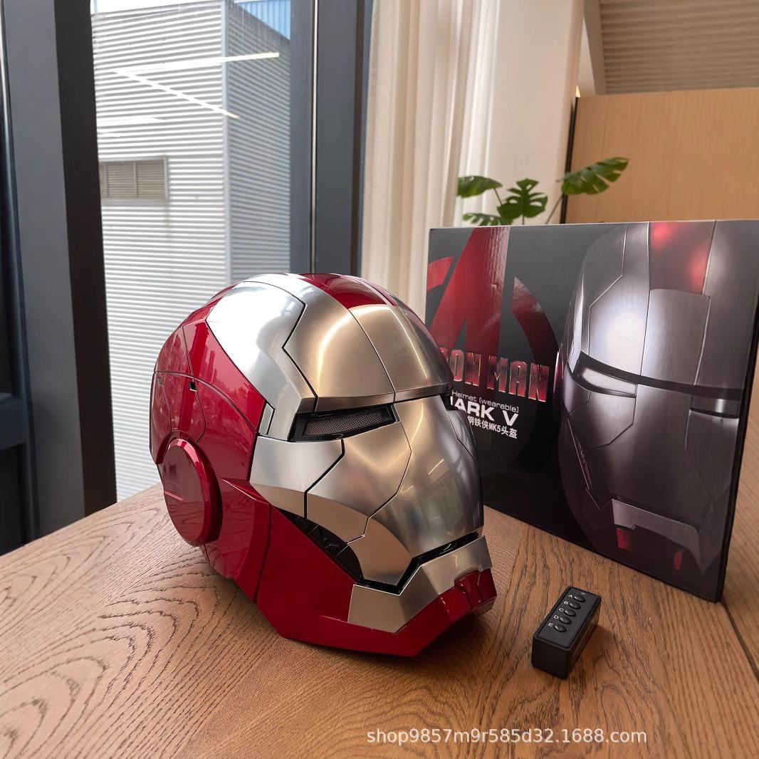 Iron Man Helmet J.A.R.V.I.S. 1:1 Collectible Grade MK5 Helmet – Smart Voice-Controlled, 3-in-1 Technology, Light-Up and Openable