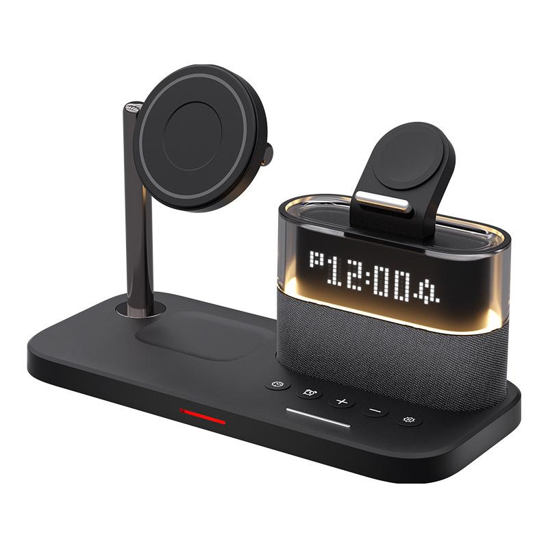 5-in-1 Wireless Charger Desktop Multifunctional Clock 30W Fast Wireless Charging Compatible with iPhone Series Phones