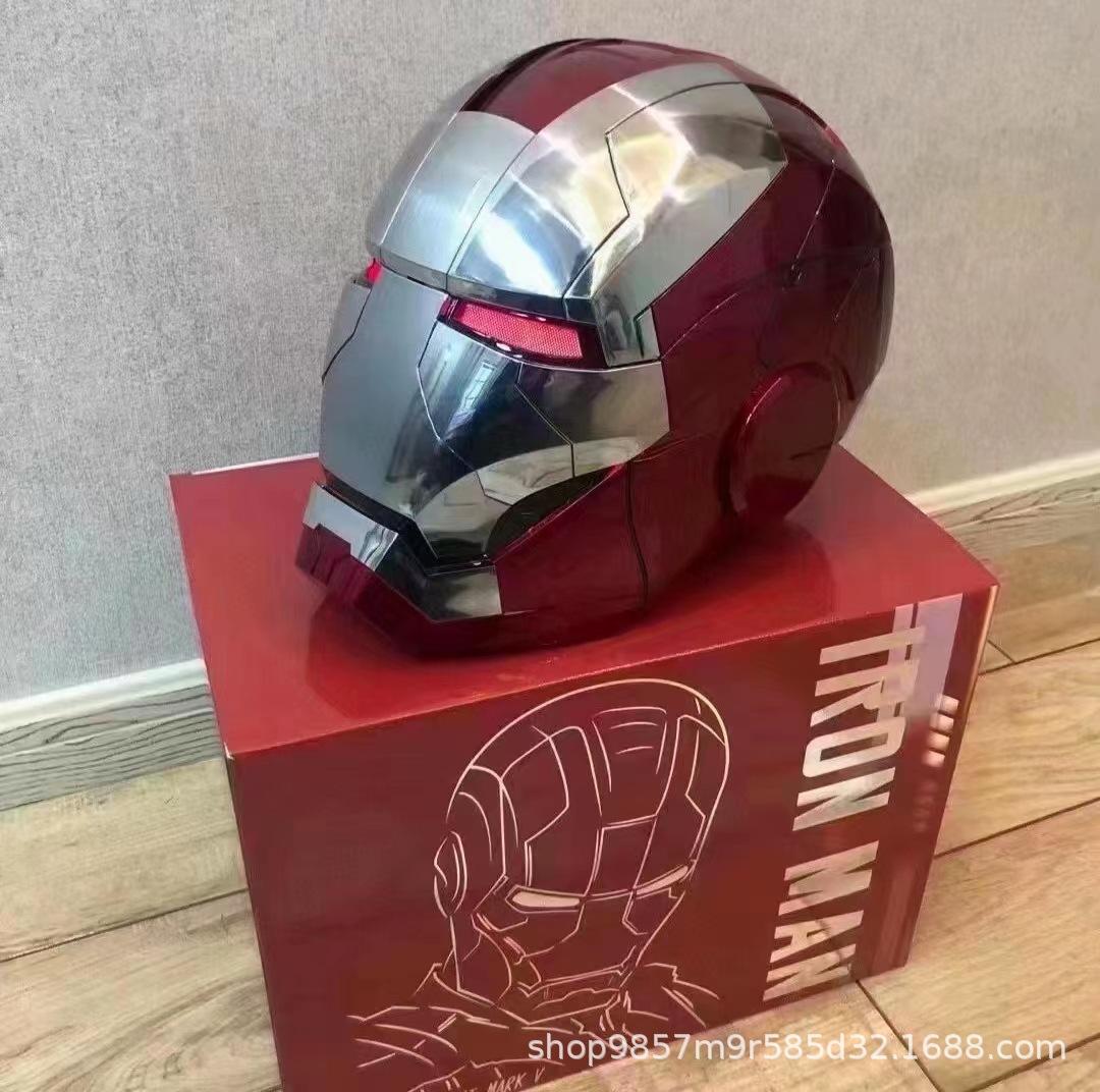 Iron Man Helmet J.A.R.V.I.S. 1:1 Collectible Grade MK5 Helmet – Smart Voice-Controlled, 3-in-1 Technology, Light-Up and Openable